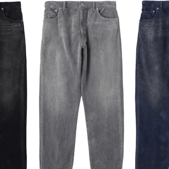 VISVIM FIL 22AW JOURNEYMAN 팬츠, 일본 트렌드 나카무라 워싱 디스트레스드 코듀로이 바지