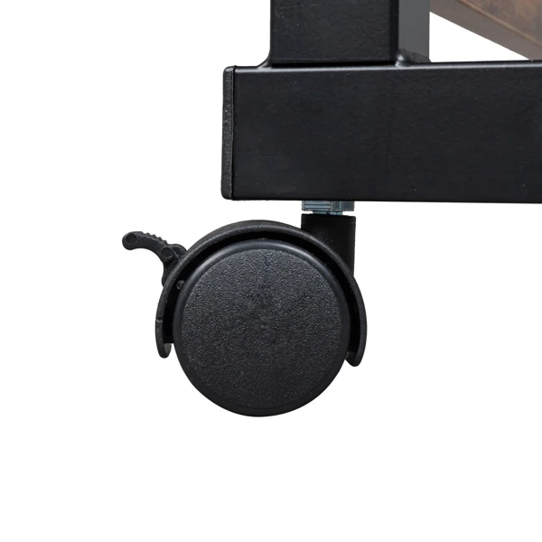 【旧编码：31585662】 复古色桌面 复古色挡板 黑色钢架 刨花板贴三胺 60cm N001 电脑桌 可升降 可移动-38