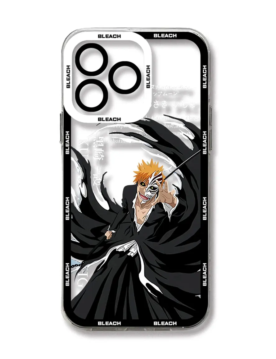 thumbnail image 1 of Funda de teléfono Anime Bleach Ichigo para iPhone 15 14 13 12 Mini 11 Pro Max X XR XS 7 8 SE 2020 Plus funda transparente de silicona suave, 1 of 5