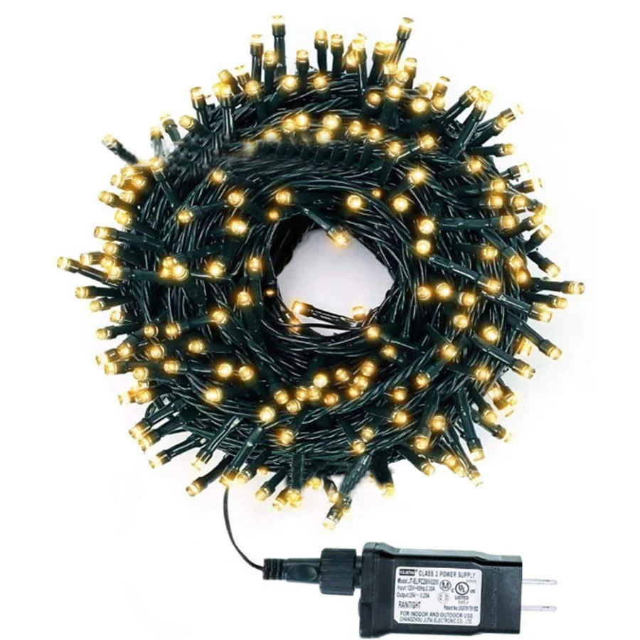 thumbnail image 1 of Guirnalda de luces LED de alambre verde para exteriores, 20 m, 50 m, 100 m, para árbol de Navidad, 8 modos, resistente al agua, para fiestas en el jardín, 1 of 5