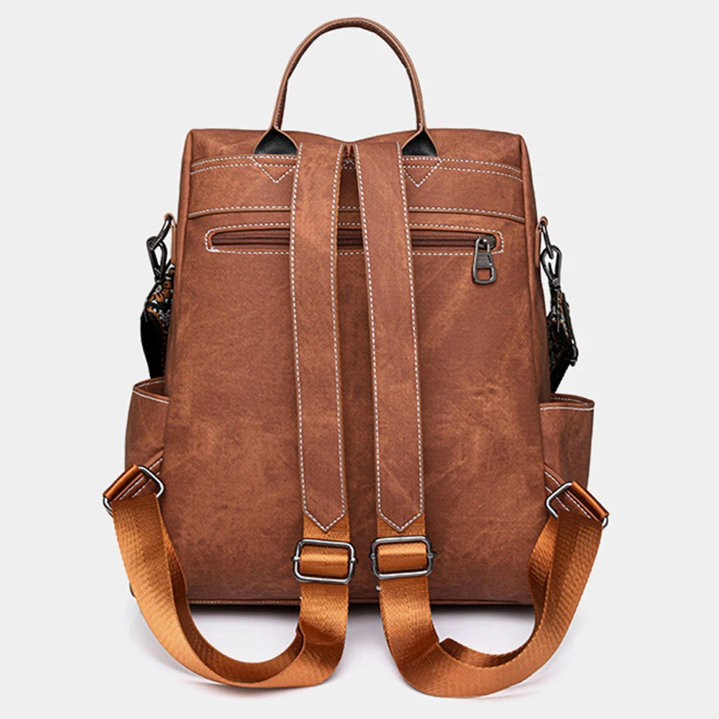 High Quality Soft Leather Backpacks Purses for Women Casual Daypack Vintage Bagpack School Bags for Teen Girls Mochilas Rucksack 4