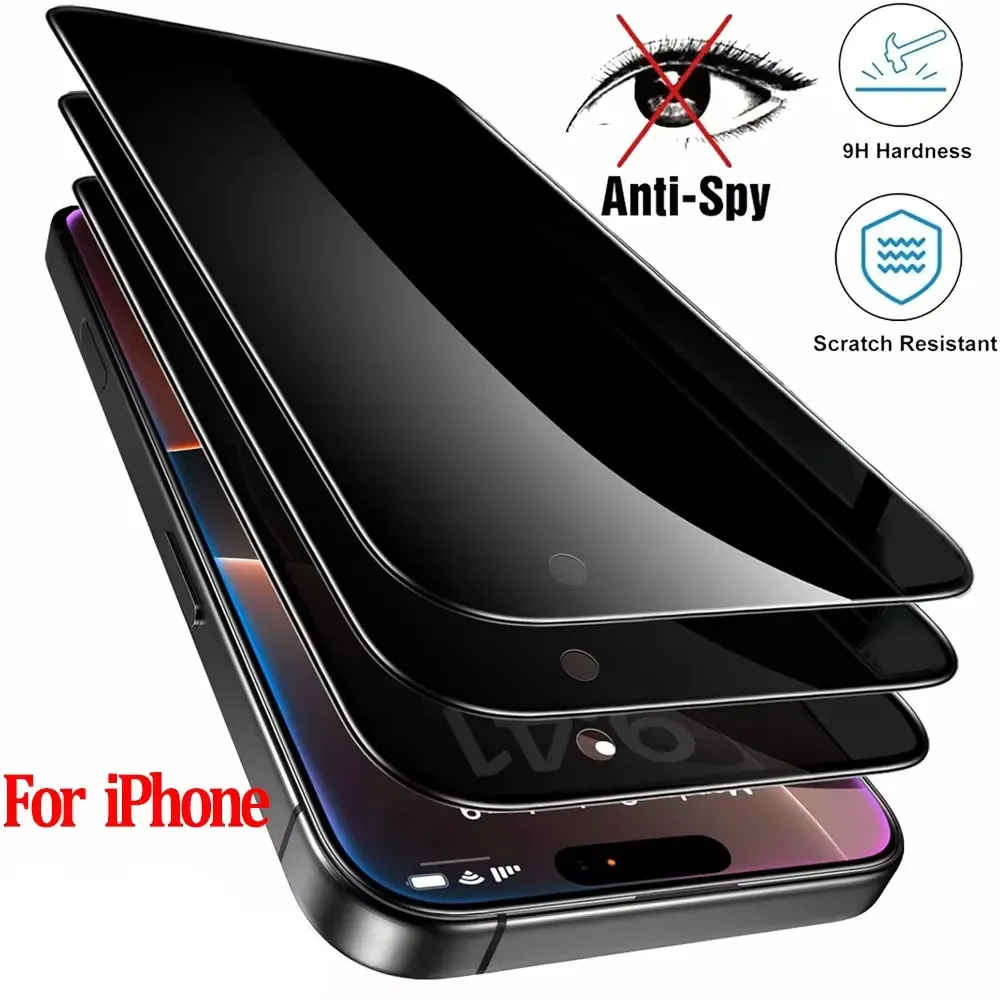 8K Anti-Spy Glass Film For iPhone 17 Air 16 15 14 13 12 11 PRO MAX Plus Privacy Screen Protectors For iPhone 17 Tempered Glass