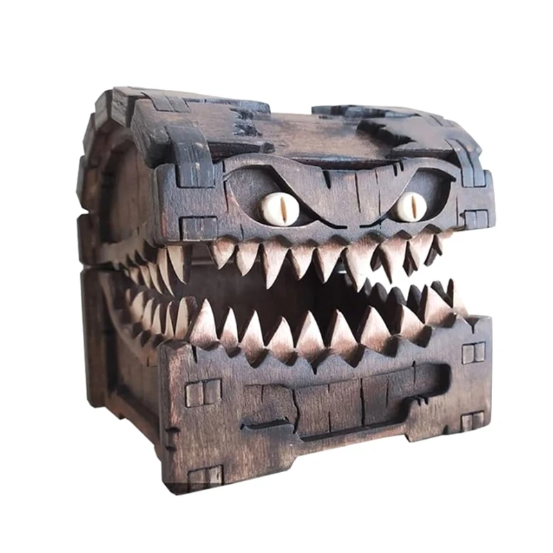 

1 PCS Devil Box Storage Wooden Spliced Building Blocks As Shown Wood 12X12x10cm DIY Colored Graffiti Crafts Decoration