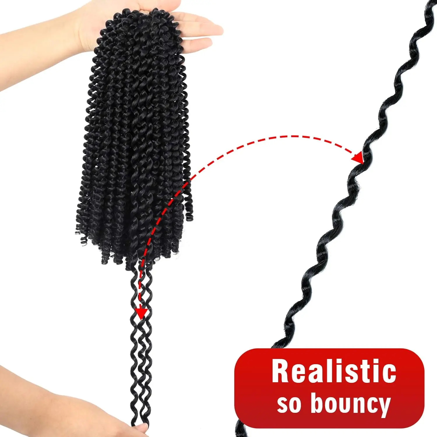 Spring Twist Crochet Hair 100% Human Fluffy Bomb Hair Twist Braiding Virgin Hair Extensions Suitable For Women Fast Shipping 6