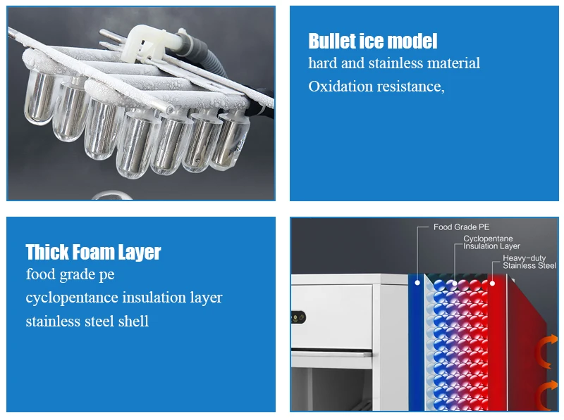 20kg 50kg 80kg 120kg Home Mini Convenient Commercial Commercial Ice Bullet-shaped Ice Maker