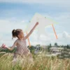 4 Sets Making Tools Kids Toys Blank Painting Kite For Outdoor White Cloth Child DIY Line 2