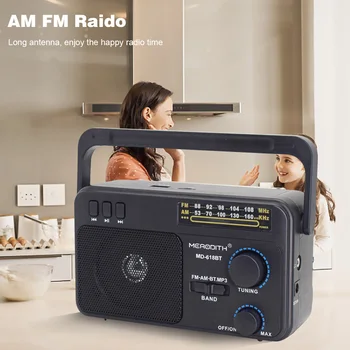 Radio AM FM Radio Transistor Short Wave Radio Powered by 3V Two Battery or Home, Large Knob, Suitable for Indoor and Outdoor Use 1
