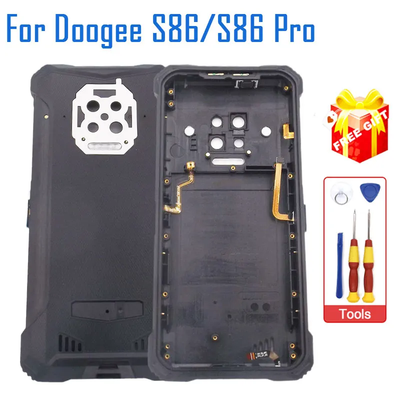 

Новинка Оригинальная Крышка батарейного отсека Doogee S86 pro задняя крышка + приемник + микрофон + ремонт отпечатков пальцев запасные части для DOOGEE S86