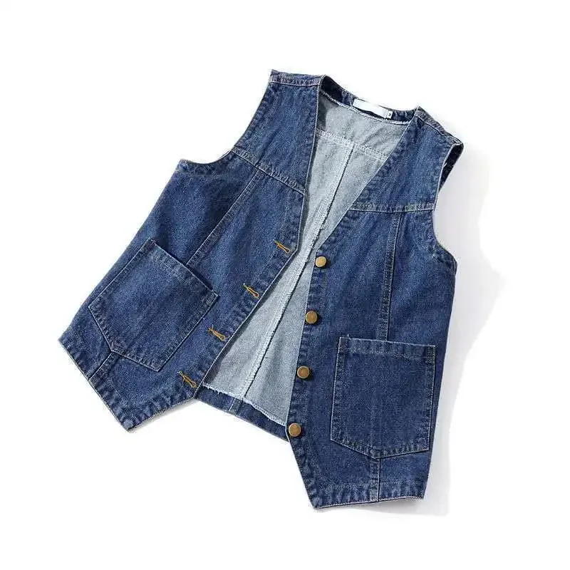 Woman Jacket Vest Spring Summer Denim Vest Women's Short Loose Sleeveless Coat Vest Chaleco Mujer 4