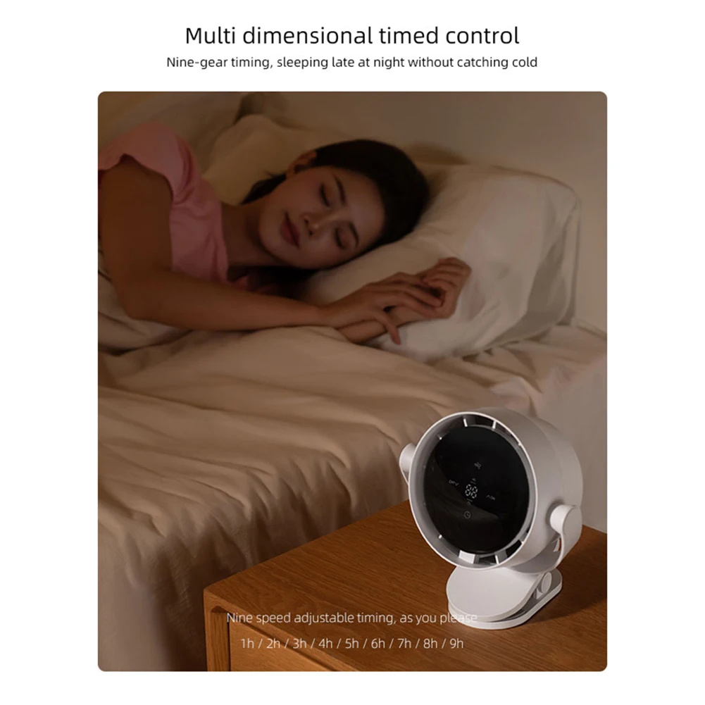 Type-C Rechargeable Table Fan Clip-on LED Display Electric Fan Silent Shaking Head/360 Degrees Rotating Mini Desk For Office