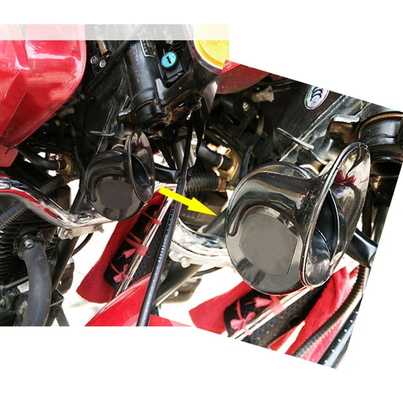 Motorcycle Electric Horn Scooter Horn 110dB Super Loud Motorcycle Waterproof Snail Horn Sound Monophonic Scooters Accessorie Electric Moped Horn Megaphone 12V 48V 60V