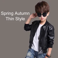 Leather Jacket (Kids Warm Fleece Lined Winter Coat)