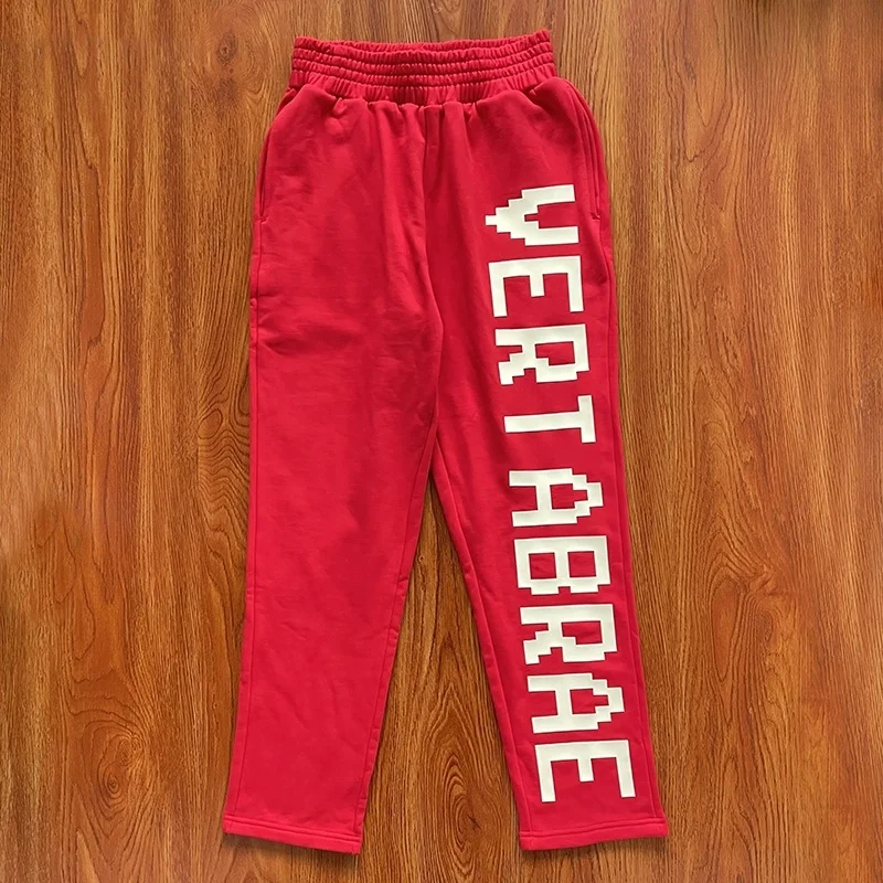 

Vertabrae Sweatants 3D Glued Letter Printing High Street 1:1 Couple Grey Sports Casual Pants