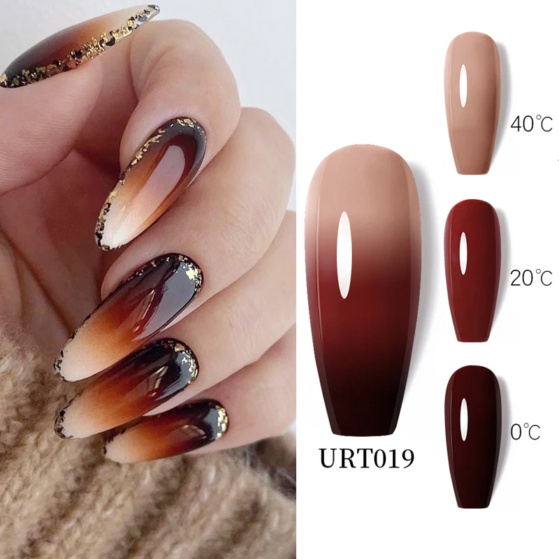 UR SUGAR Brown Thermal Gel Nail Polish 3 colori che cambiano Soak Off Gel vernice Semi permanente Hybird Nail Polish Nails Art Design