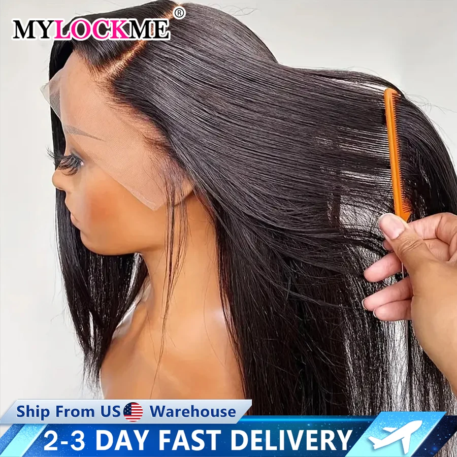 13x6 13x4 Bone Straight Human Hair Lace Frontal Wig 4x4 5x5 Glueless Lace Closure Wigs For Women Pre Plucked Cheap Hair 1