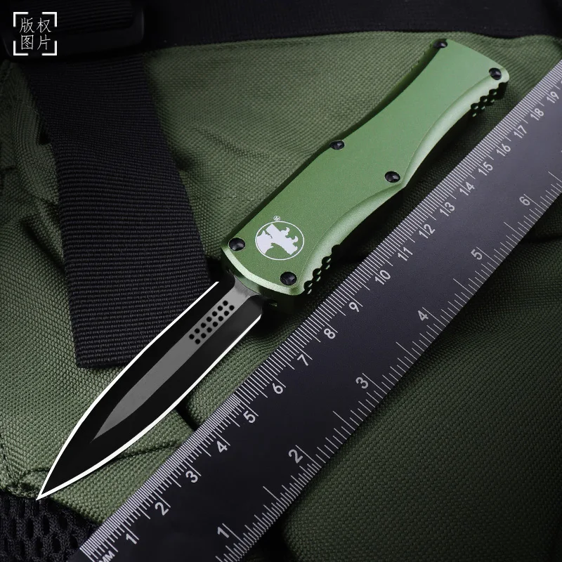

HERA Knife OG GREEN Stonewash D2 Blade MICRO OTF TECH Knife EDC Self Defense Tactical Military Combat CNC Pocket Knife