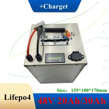 Batteria 48V 30Ah Lifepo4 48V 20AH con BMS a lungo ciclo di durata, adatta per triciclo elettrico da 2000 W + caricabatterie