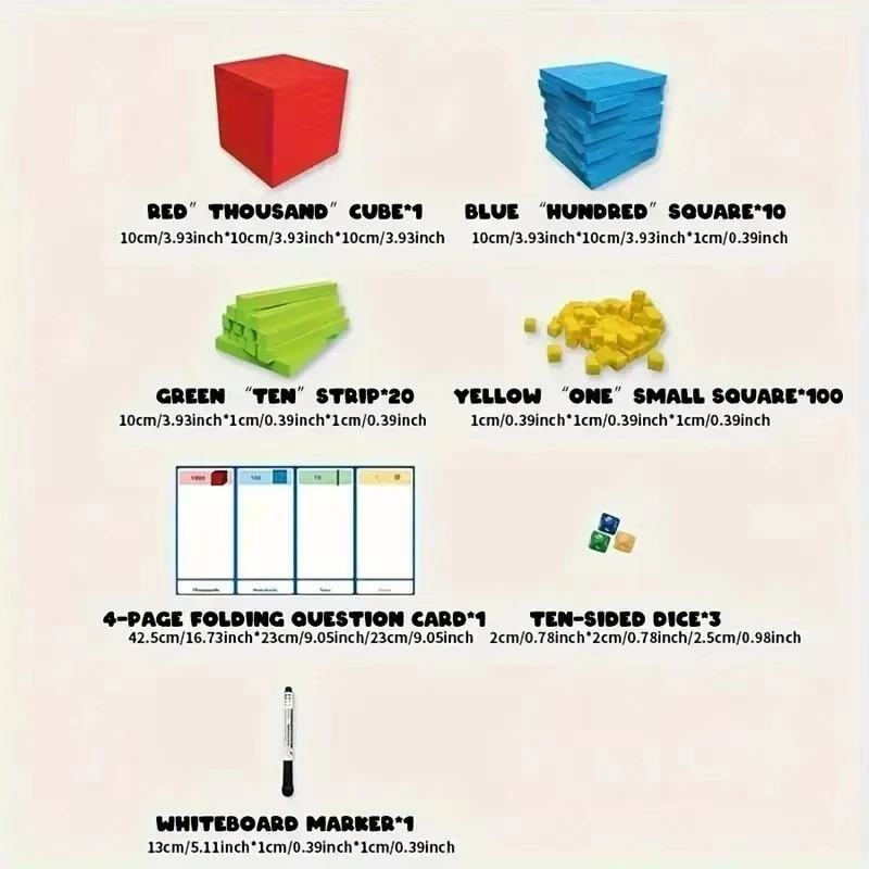 Montessori Math Cubes Digital Learning Toys Early Education Decimal 3D Math Cubes Logical Thinking Training Parish Teaching Aids