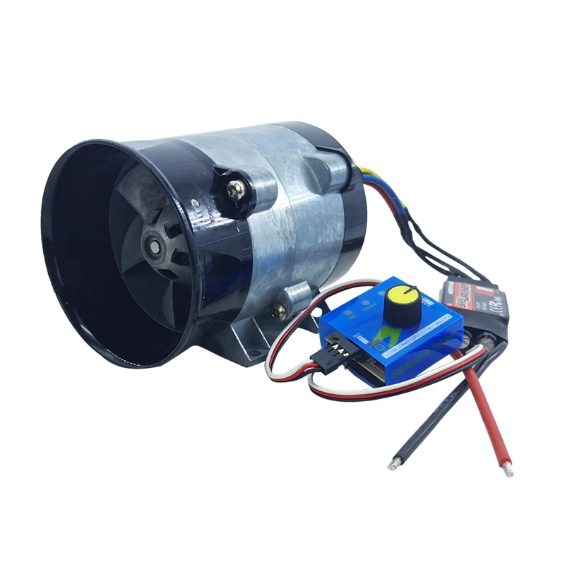 

High-Speed Ducted Fan Metal Inner Rotor Brushless DC Motor Turbine Three-Phase Fan Blower Disassembly 12V 16.5A