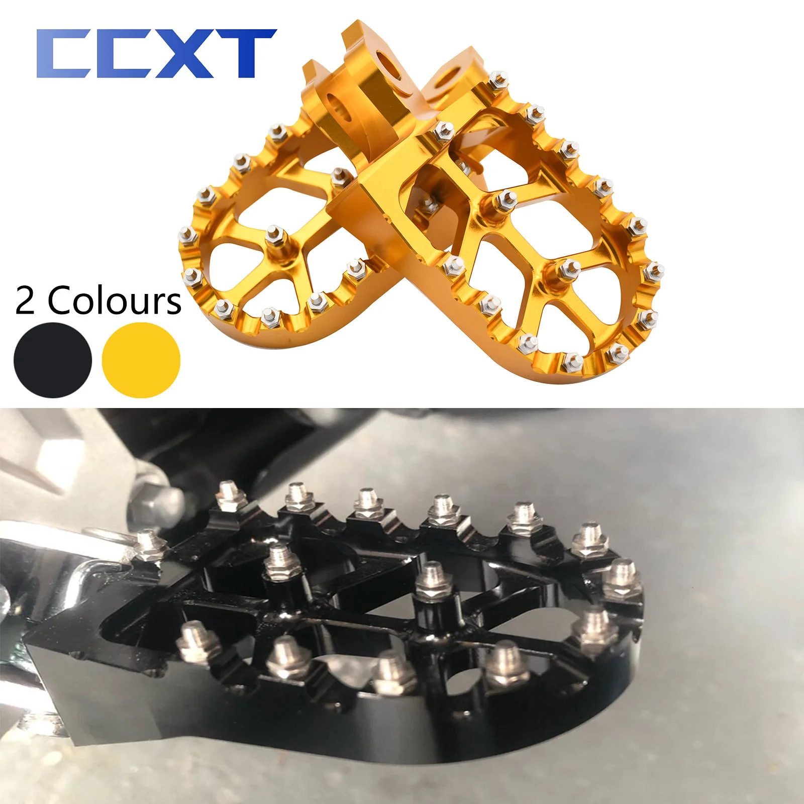 Repose-pieds CNC En Aluminium Doré AnXin - Pour DRZ400, RM125/250, RMX250