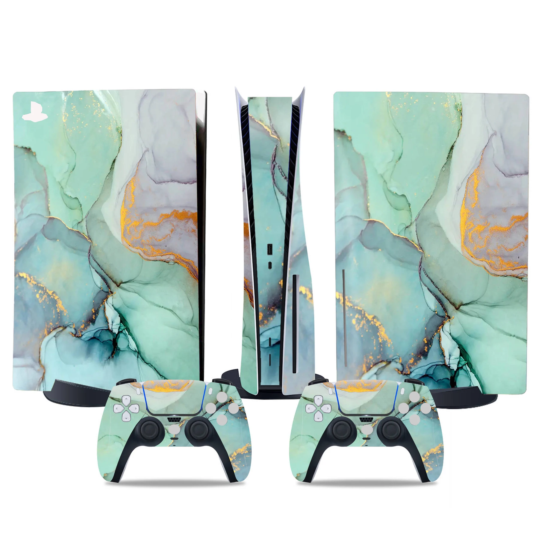 Sticker for PS5 Disk Console and 2 Controller Vinyl Decal Decorative Wrap Cover for Game Skin