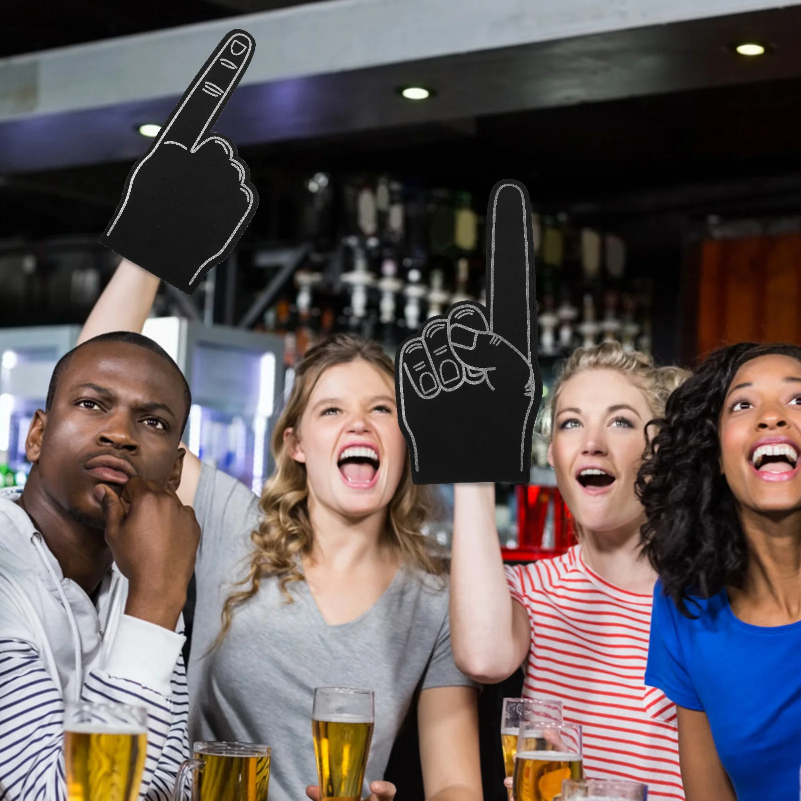 3pcs Black Soft EVA Foam Fingers Cheerleading Hands Sports Accessories Noise Maker Foams Finger For Games Souvenirs Team Sports
