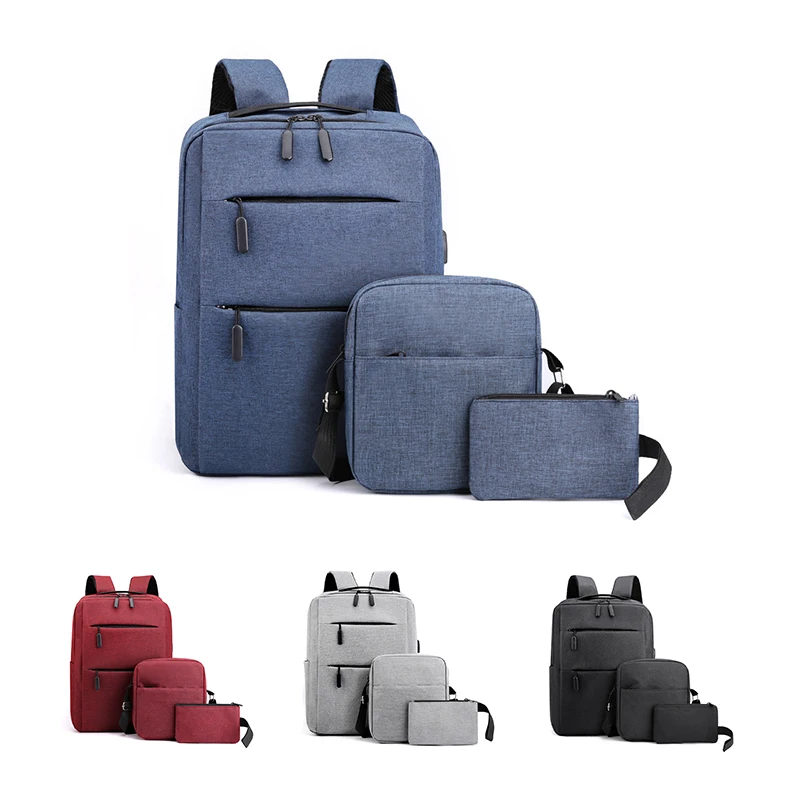 

3 Pieces/Set Laptop Backpack for Men Women Anti Theft Waterproof Canvas Backpack Men Business Travel Bag School Backpack Bag
