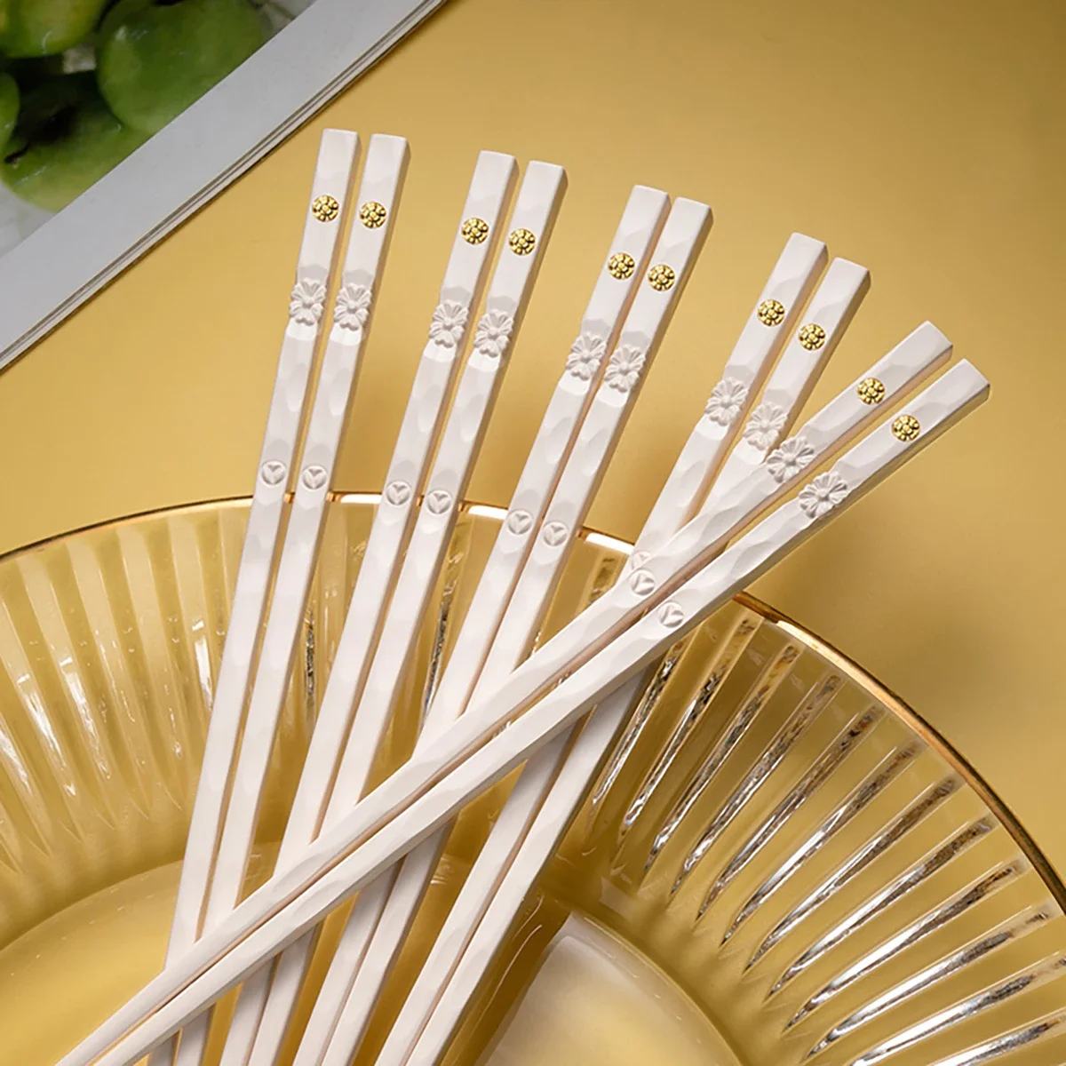 Reusable Non-Slip Chopsticks - Set of 5 Pairs, Dishwasher Safe and Food Grade
