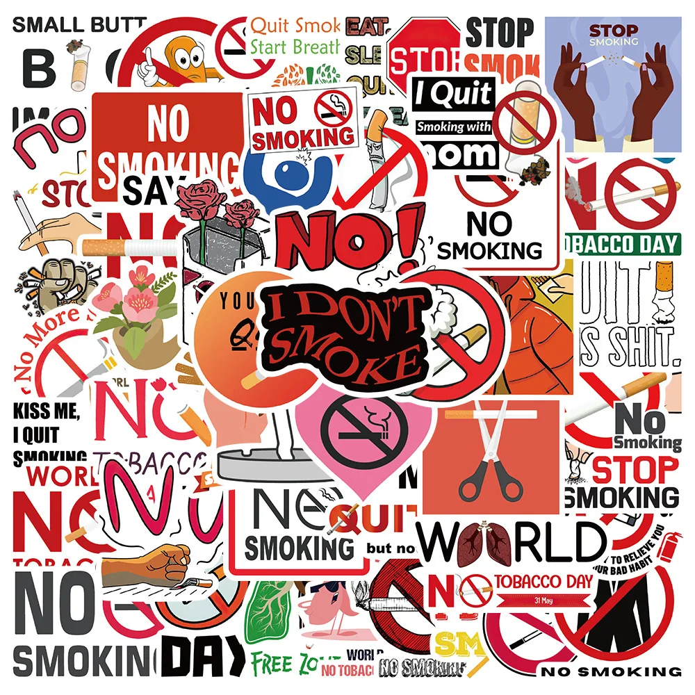 10/30/50PCS Warning Stickers NO Smoking DIY Skateboard Fridge Guitar Laptop Motorcycle Travel Classic Toy Cool Decals Sticker