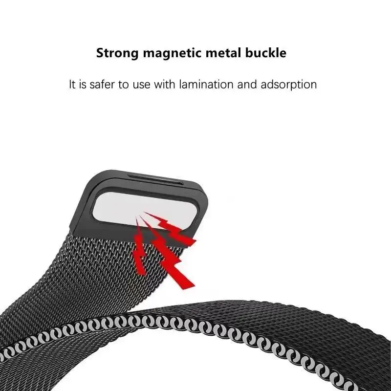 Premium PC Protector Case with Stainless Steel Milanese Loop Wristband and Screen Protect Cover
