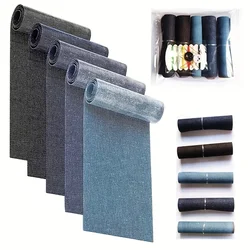 Dark Blue Self-Adhesive Iron-On Denim Repair Patches - 3 Rolls (8 x 50 cm) (5pcs)