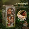 CUTEBEE Book Nook Kit Miniature DIY Dollhouse Touch Light With Furniture Model DIY Gifts( Elven Paradise） 6