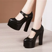 15cm Small Size 32-43 Extremem Block High Heels Shoes 2025 Fall Shallow Thick Chunky Platform Shoes Women Pumps Sexy Model Party - Image 2