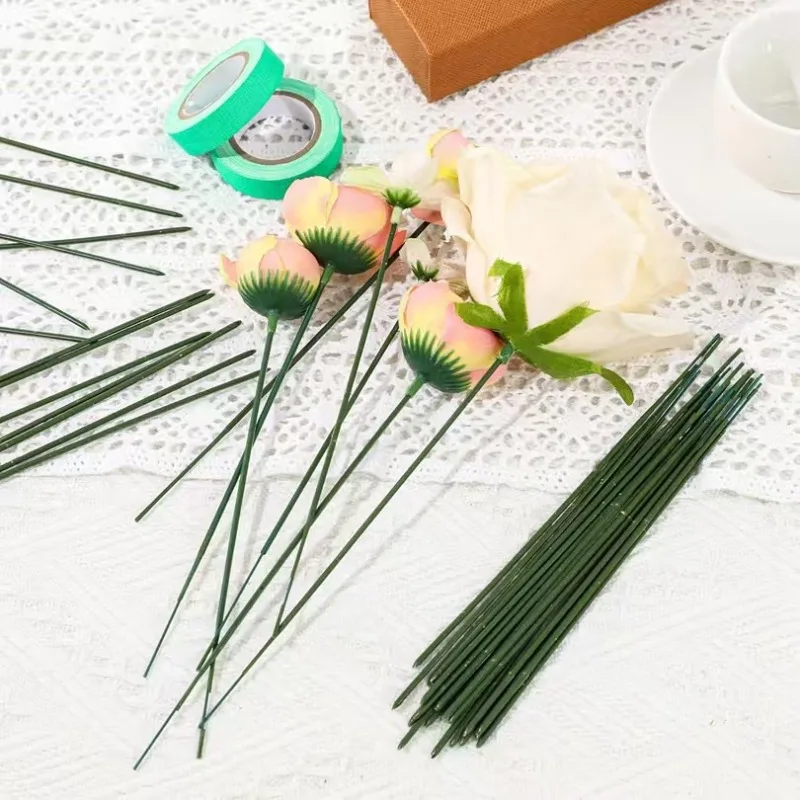 Blumendrahtstiele, mit Papier überzogene künstliche Zweige, Eisendraht für DIY-Strumpf, Astherstellung, Blumenherstellungszubehör – Detail 9