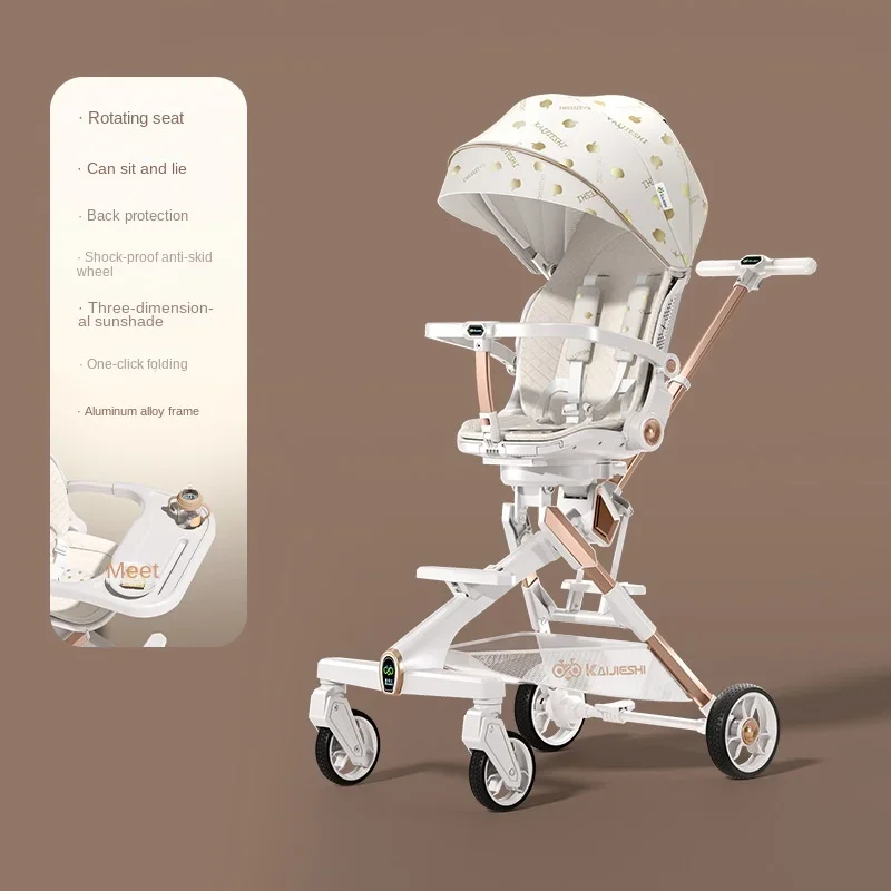 

Foldable Stroller Newborn Baby Two-way Swivel Seat High Landscape Lightweight Travel Stroller Shock Absorption Baby Stroller