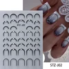 Silver Gold Lines Stripe Nail Sticker Decals Metal Strip Luxury Nails Slider 3D Self Adhesive Design Nail Art Stickers Paper 5