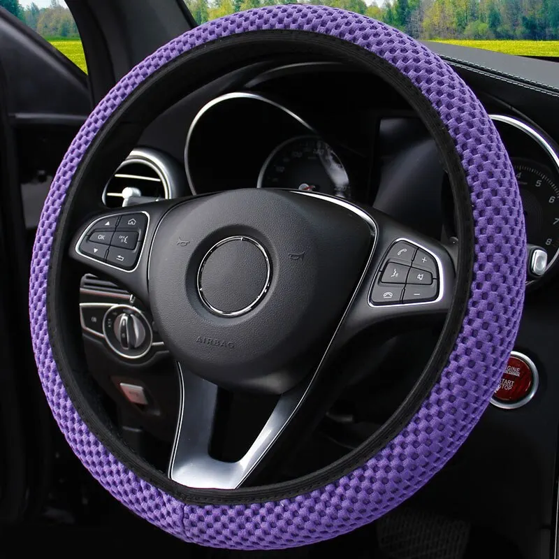 Universal Fashion Car Steering Wheel Cover Without Inner Ring Elastic Grip  For Easy Installation And Removal Non Slip