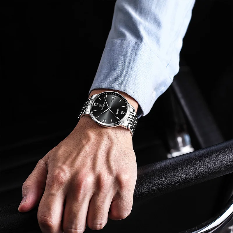 POEDAGAR Luxury Sports Men’s Wristwatch Stainless Steel Waterproof Date Man Watch High Quality Casual Fashion Quartz Men Watches BEST SELLERS