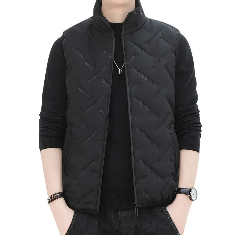 

Безрукавка, стильный жилет, осенняя модная повседневная куртка, мужские зимние стандартные пальто, мужские брендовые корейские размеры