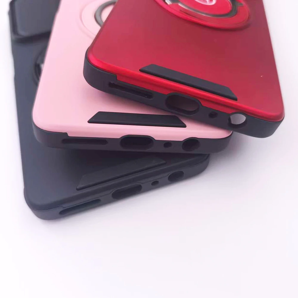 360 Degree Rotating Metal Ring Stand Case with Slide Camera Lens Protection and Shockproof Design