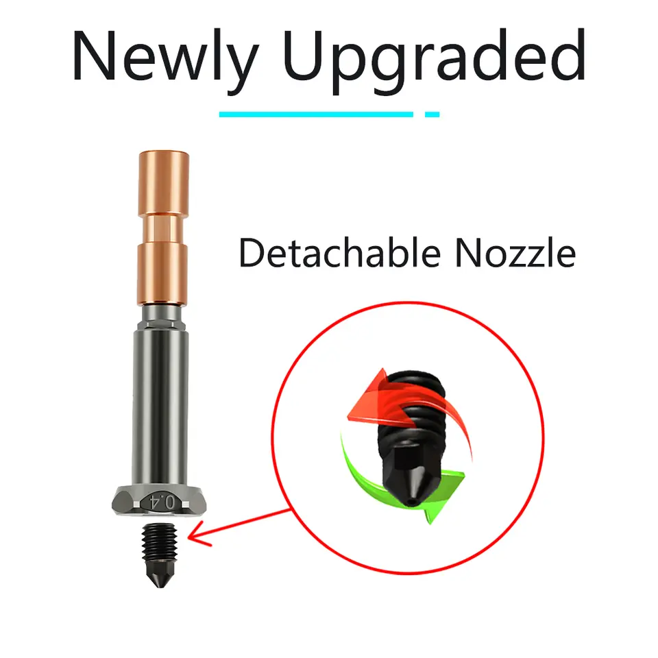Newly Upgraded Nozzle For Anycubic Kobra 3 Max throat Kobra 3 Max Combo Nozzle 0.4mm 0.6mm 0.8mm Fast Heating image 6
