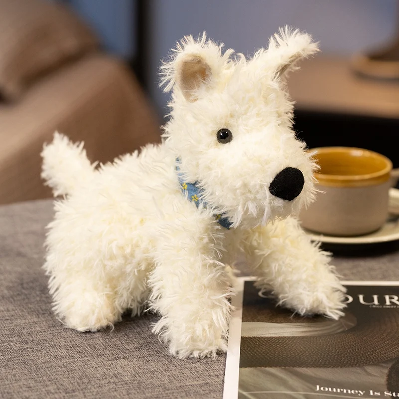 Hot 1Pc 20/24cm Lovely West Highland White Terrier Plush Toy Kawaii Scarf Dog Dolls Western Highland Dog Plushie Toy Nice Gift