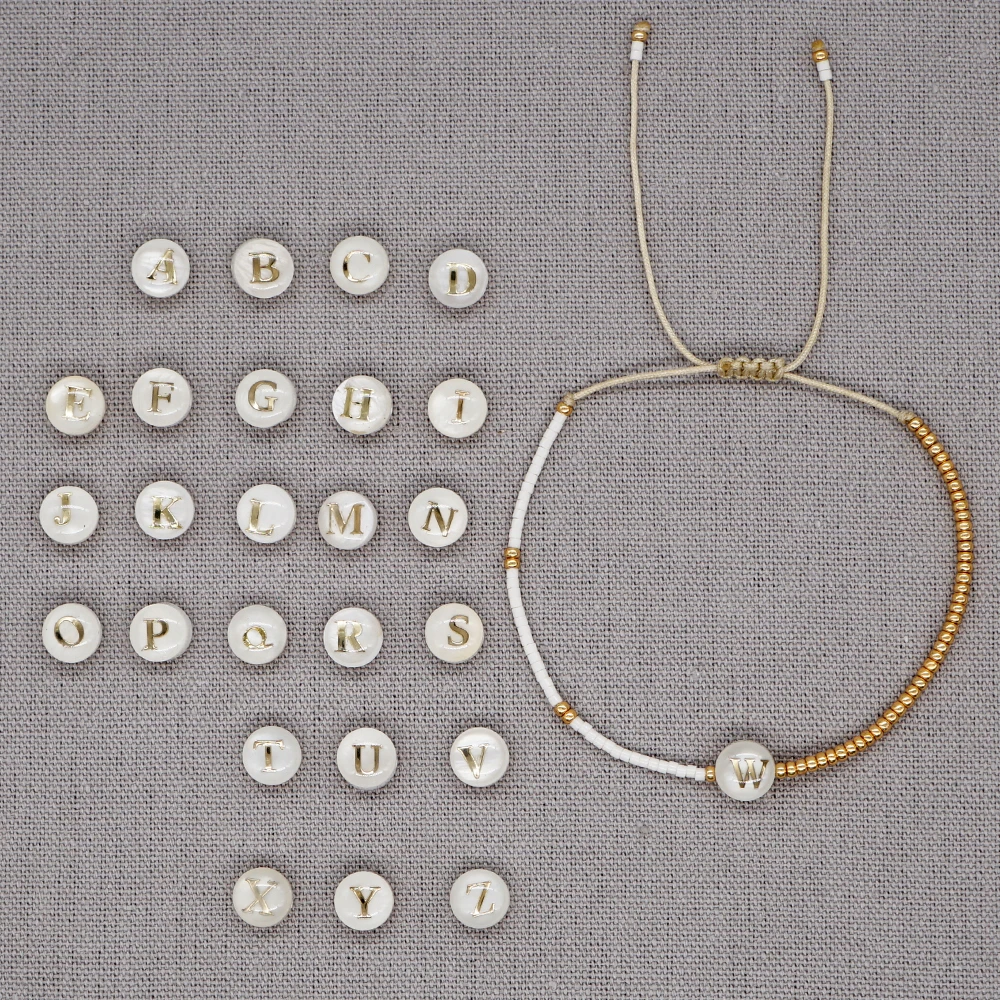 Bracelet Shell A-Z Initial Letter Charm Bracelets Jewelry for Women