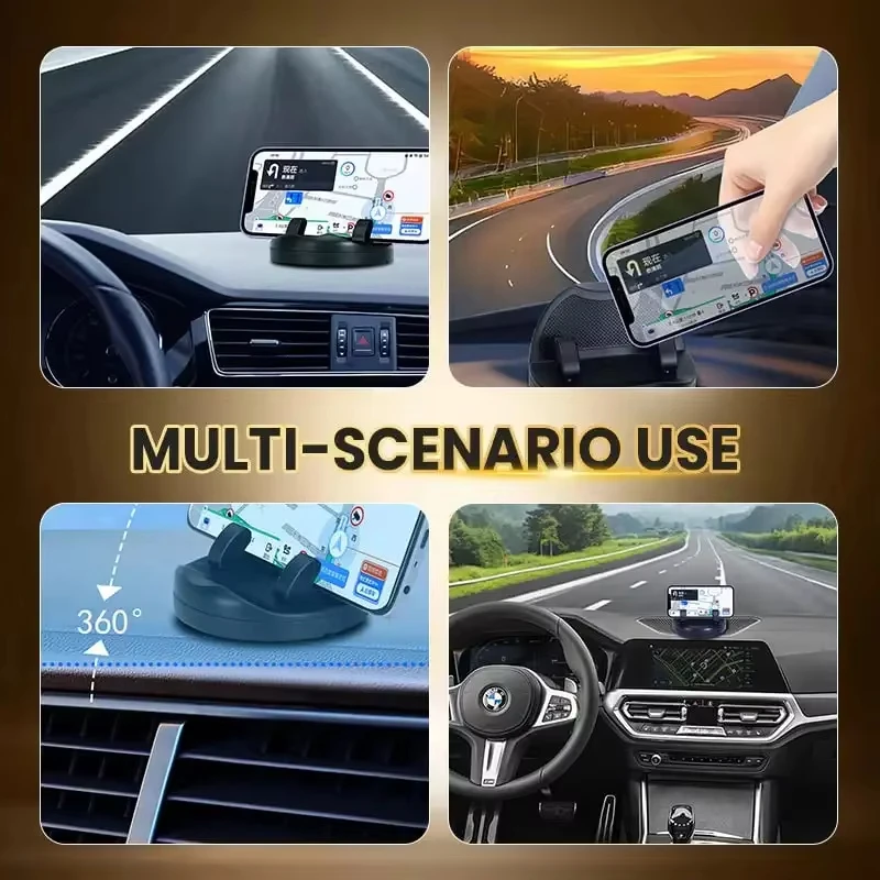 360-Degree Rotation Car Phone Holder Dashboard Head-Up Phone Mount Stable Universal Auto Stand luminous Number Plate
