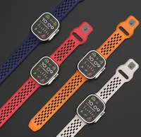 Bracelet en Silicone pour Apple Watch Ultra 3/2/1 49mm 11 10 46mm 42mm, confortable et respirant pour IWatch 9 8 7 6 5 4 SE3 45mm 44mm 41mm 5