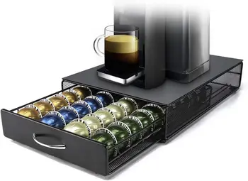 Cassetto portacapsule Vertuoline portacaffè Vertuo Organizer per cialde in metallo con gusti multipli capacità 40 pezzi 1