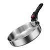 Camping Frying Pan Nonstick Detachable Handle Frying Pan Stainless Steel Flat Bottom Pan Portable Wok Cookware Camping Accessory 3