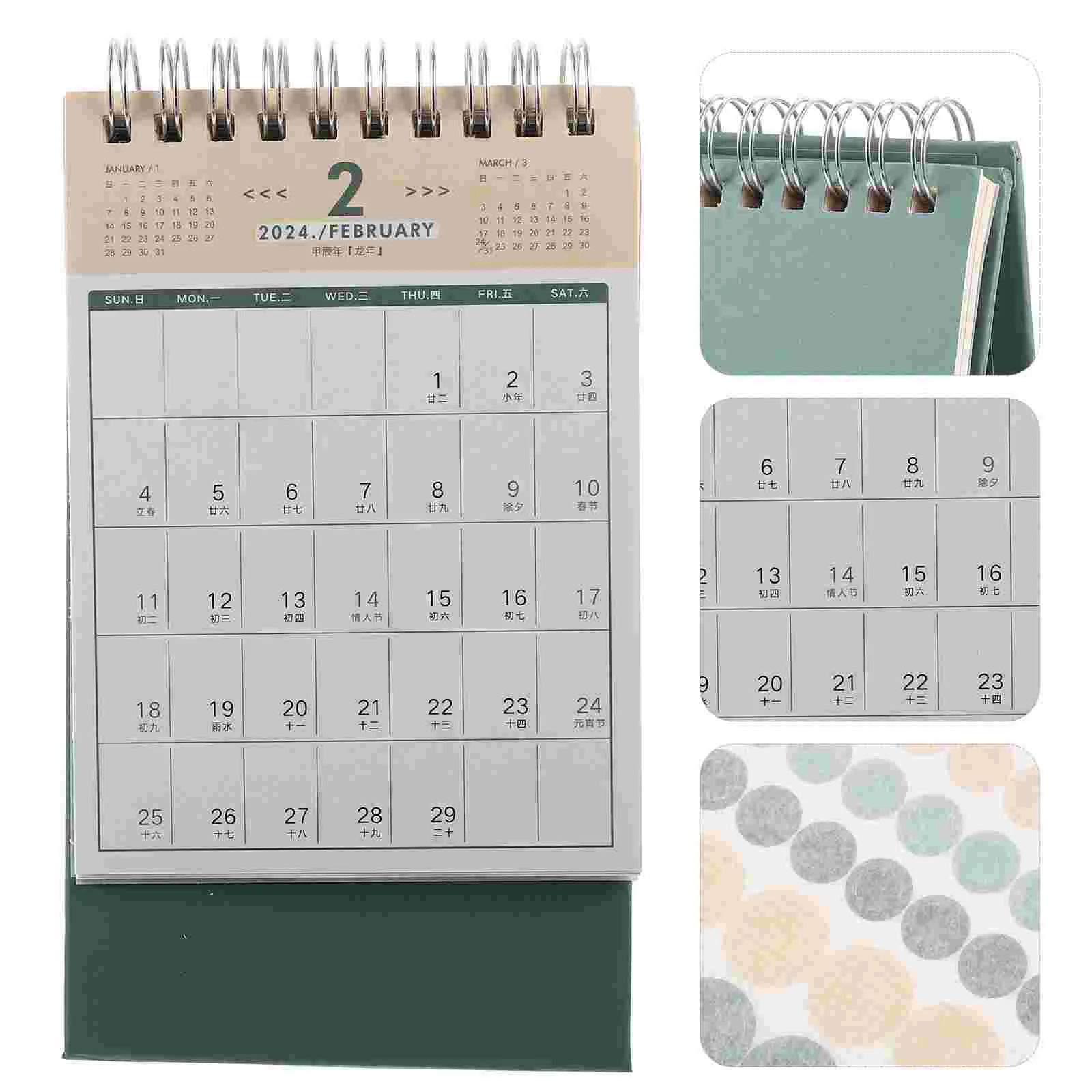 2023-2024 Calendar Desktop 2023 July 2024 December Office Standing Calendar Twin-Wire Binding Daily Planner Home Office