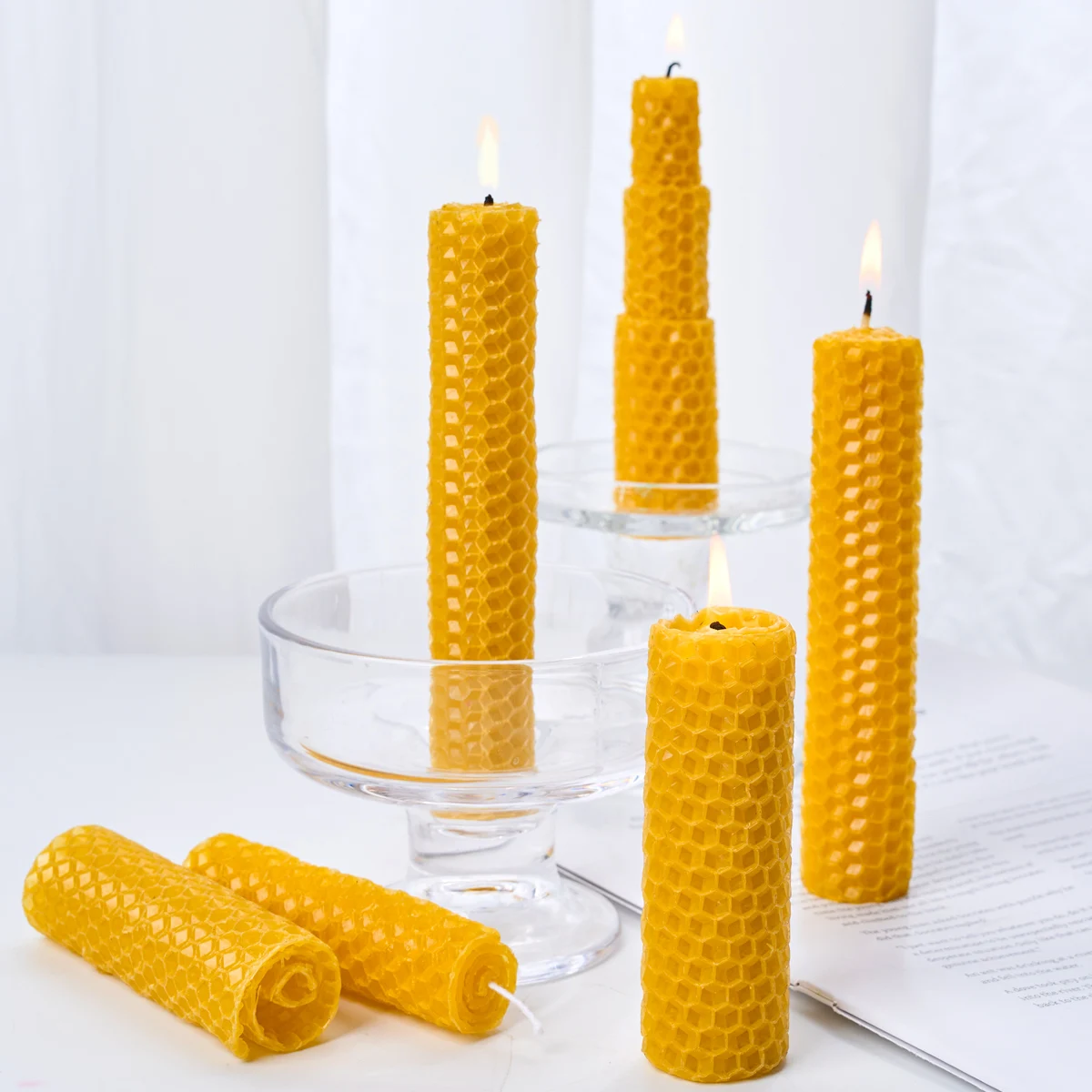 10PCS Natural Beeswax Flake Candle Making Wax Honeycomb Base Tablets