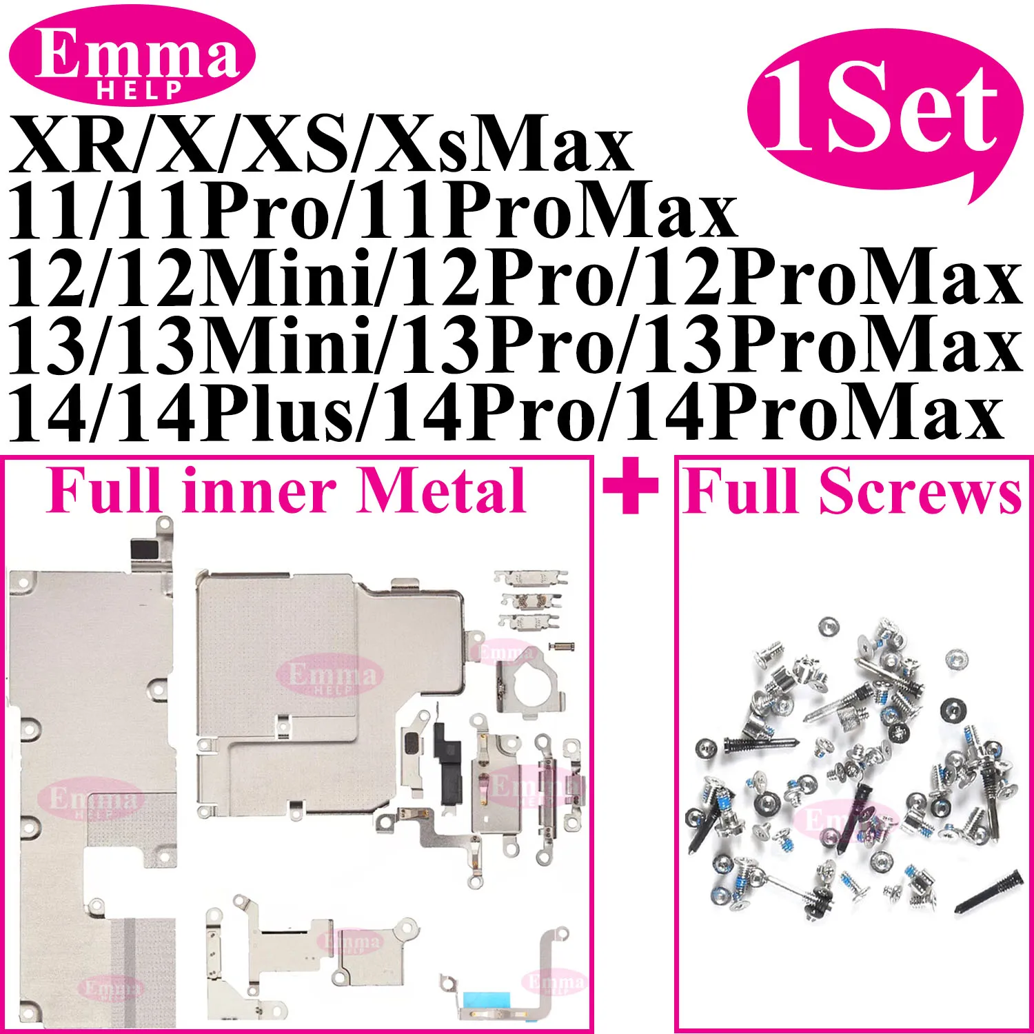 Tornillos Completos + Soporte De Metal Pequeño Interior Completo, Kit